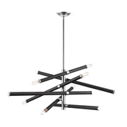 Atlas Lighting Crosspiece 39'' Wide 6Lt Chandelier, Black - CL11139-BK