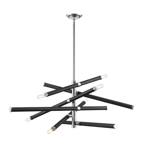 Atlas Lighting Crosspiece 39'' Wide 6Lt Chandelier, Black - CL11139-BK