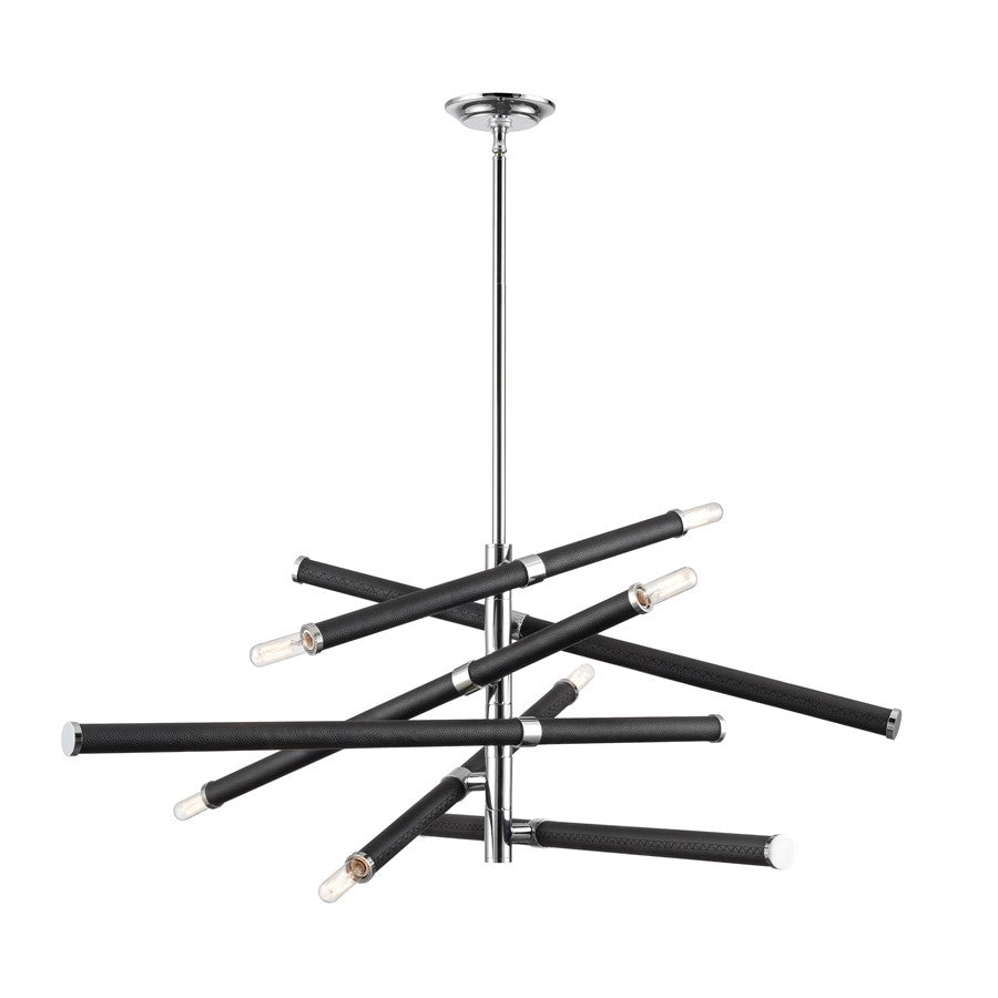 Atlas Lighting Crosspiece 39'' Wide 6Lt Chandelier, Black - CL11139-BK