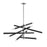 Atlas Lighting Crosspiece 39'' Wide 6Lt Chandelier, Black