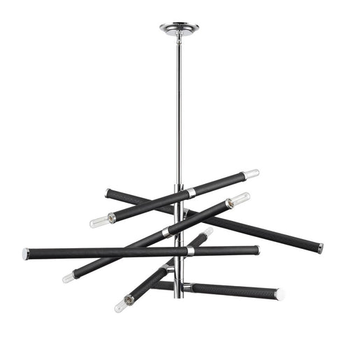 Atlas Lighting Crosspiece 39'' Wide 6Lt Chandelier, Black