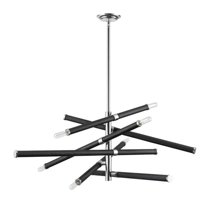 Atlas Lighting Crosspiece 39'' Wide 6Lt Chandelier, Black