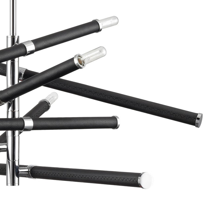 Atlas Lighting Crosspiece 39'' Wide 6Lt Chandelier, Black