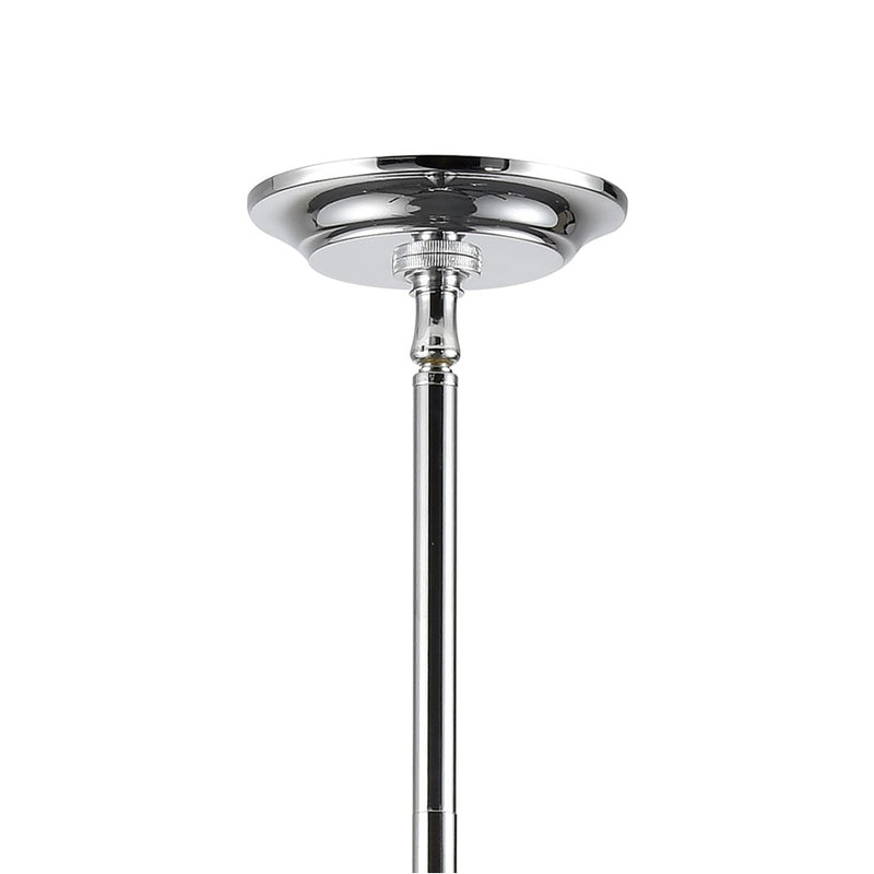 Atlas Lighting Crosspiece 39in 6-Light Chandelier | Transitional Black Fabric and Polished Nickel Metal | Dining Room & Living | Model CL11139-BK