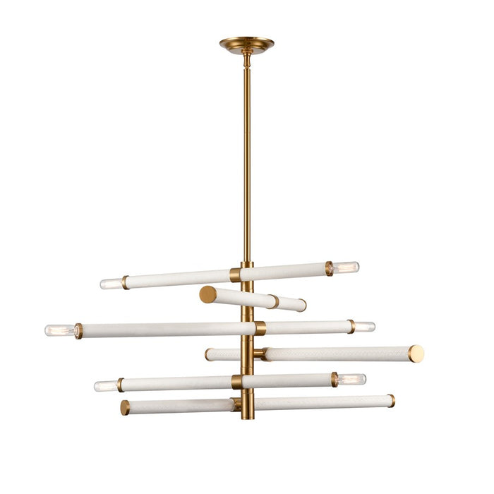 Atlas Lighting Crosspiece 39'' Wide 6Lt Chandelier, White