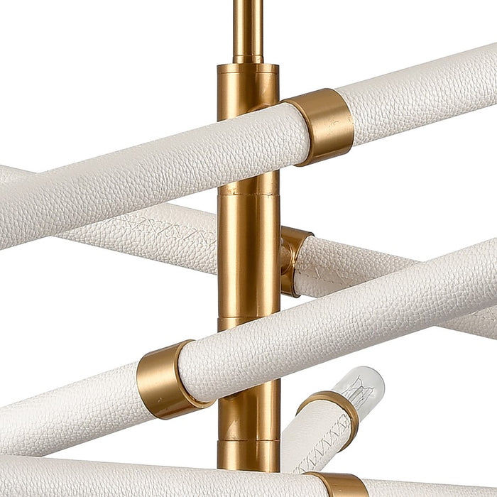 Atlas Lighting Crosspiece 39'' Wide 6Lt Chandelier, White