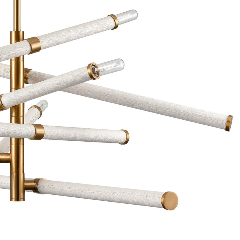 Atlas Lighting Crosspiece 39'' Wide 6Lt Chandelier, White