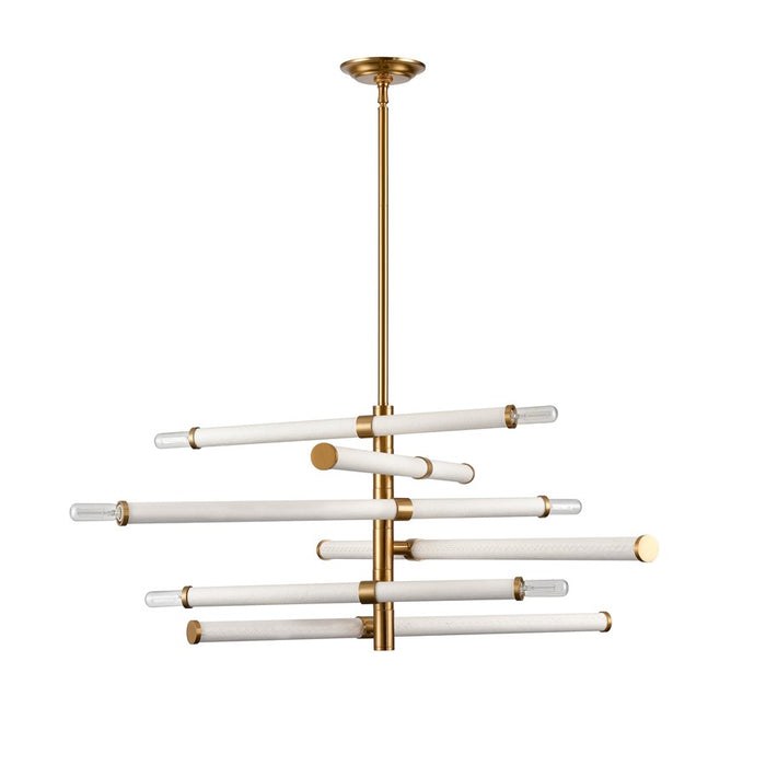 Atlas Lighting Crosspiece 39'' Wide 6Lt Chandelier, White