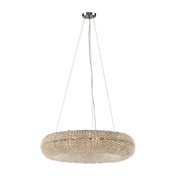 Atlas Lighting Crystal Ring 28'' Wide 10Lt Chandelier, Chrome/Clear