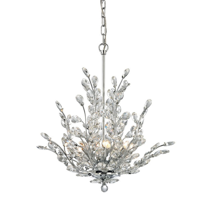 Atlas Lighting Crystique 20'' Wide 6Lt Chandelier, Chrome/Clear