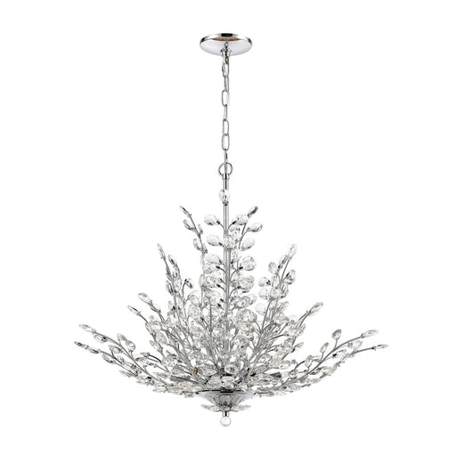 Atlas Lighting Crystique 30'' Wide 9Lt Chandelier, Chrome/Clear