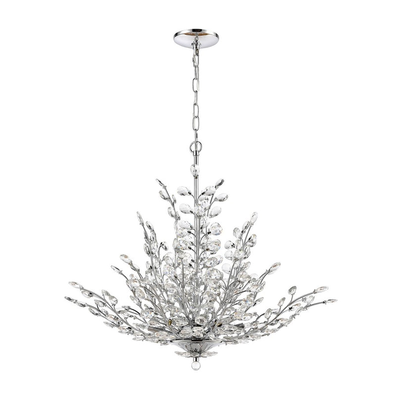 Atlas Lighting Crystique 30in 9-Light Chandelier | Traditional Polished Chrome and Clear Crystal | Dining Room & Living Room | Model CL11142-CH