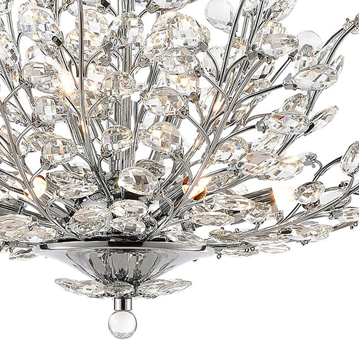 Atlas Lighting Crystique 30'' Wide 9Lt Chandelier, Chrome/Clear