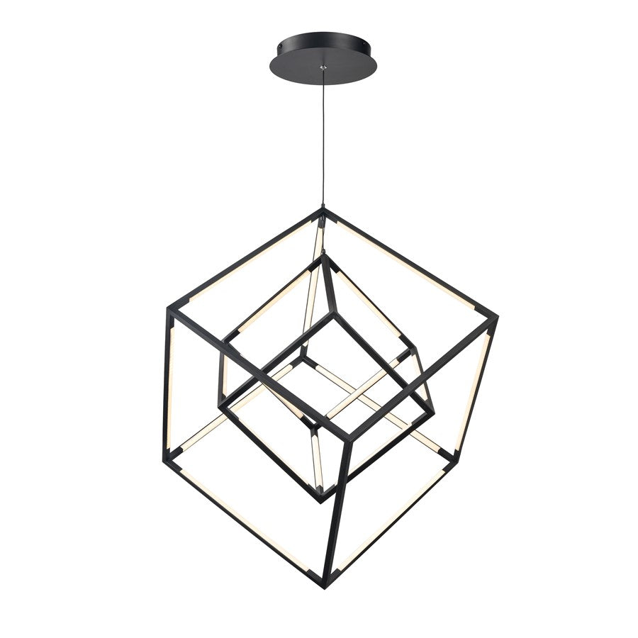 Atlas Lighting Cube Squared 17.75'' Wide LED Chandelier, Black - CL11143-BK