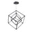 Atlas Lighting Cube Squared 17.75'' Wide LED Chandelier, Black