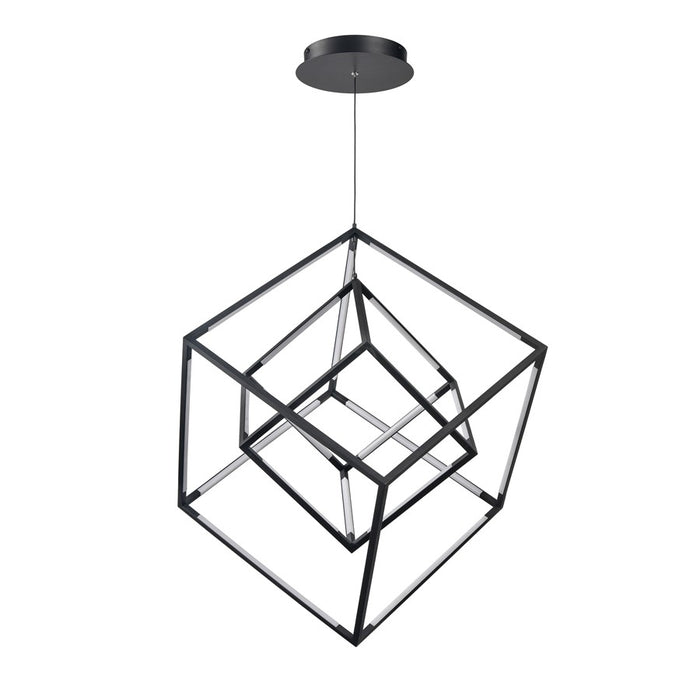 Atlas Lighting Cube Squared 17.75'' Wide LED Chandelier, Black