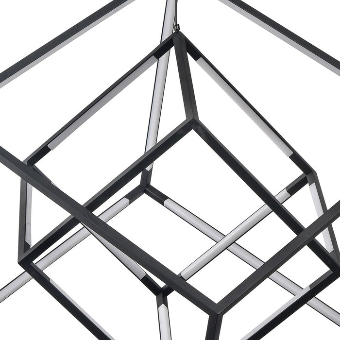 Atlas Lighting Cube Squared 17.75'' Wide LED Chandelier, Black