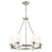 Atlas Lighting Dawson 25'' Wide 6Lt Chandelier, Satin Nickel/White