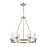 Atlas Lighting Dawson 25'' Wide 6Lt Chandelier, Satin Nickel/White