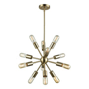 Atlas Lighting Delphine 16'' Wide 12Lt Chandelier, Satin Brass - CL11146-BS