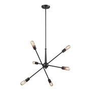 Atlas Lighting Delphine 28'' Wide 6Lt Chandelier, Oil Rubbed Bronze - CL11148-BZ