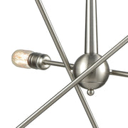 Atlas Lighting Delphine 28in 6-Light Chandelier | Modern Contemporary Satin Nickel Metal | Dining Room & Living Room | Model CL11148-NK