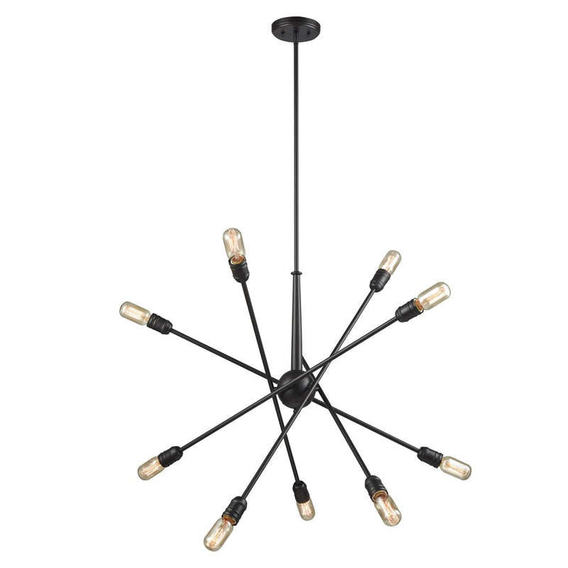 Atlas Lighting Delphine 33in 10-Light Chandelier | Modern Contemporary Oil Rubbed Bronze Metal | Dining Room & Living Room | Model CL11149-BZ