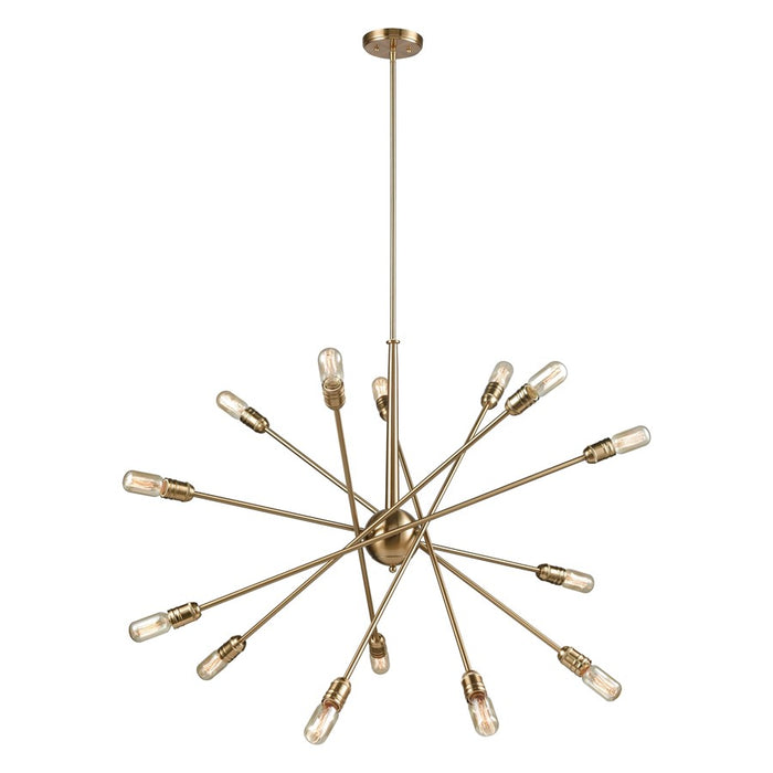 Atlas Lighting Delphine 38'' Wide 14Lt Chandelier, Satin Brass