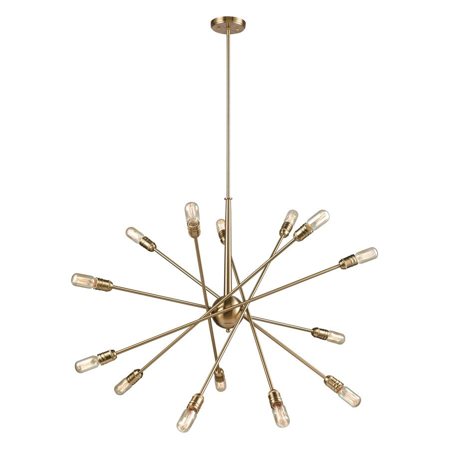 Atlas Lighting Delphine 38'' Wide 14Lt Chandelier, Satin Brass