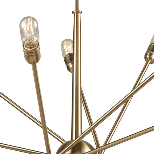 Atlas Lighting Delphine 38'' Wide 14Lt Chandelier, Satin Brass