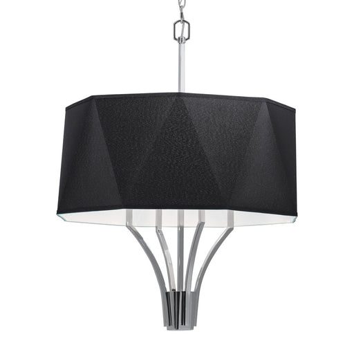 Atlas Lighting Diamond 21'' Wide 4Lt Chandelier, Nickel/Black