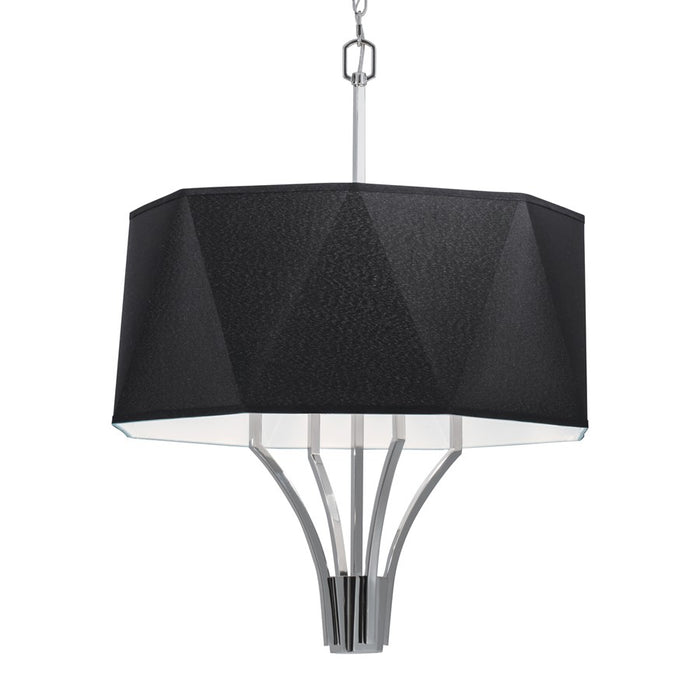 Atlas Lighting Diamond 21'' Wide 4Lt Chandelier, Nickel/Black