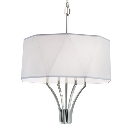Atlas Lighting Diamond 21'' Wide 4Lt Chandelier, Nickel/White