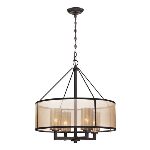 Atlas Lighting Diffusion 25''W 4Lt Chandelier, Bronze/Beige/White