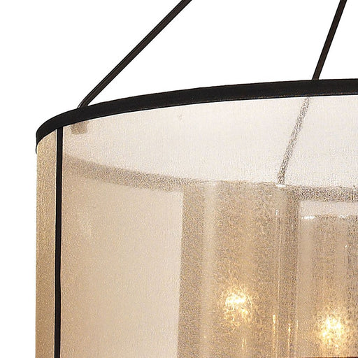 Atlas Lighting Diffusion 25''W 4Lt Chandelier, Bronze/Beige/White