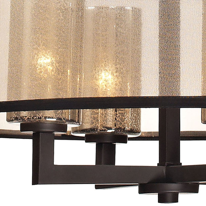 Atlas Lighting Diffusion 25''W 4Lt Chandelier, Bronze/Beige/White