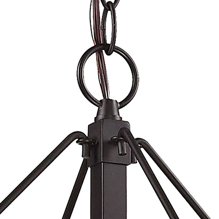 Atlas Lighting Diffusion 25''W 4Lt Chandelier, Bronze/Beige/White