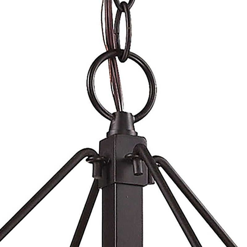 Atlas Lighting Diffusion 24in 4-Light Chandelier | Transitional Oil Rubbed Bronze and Beige Fabric Drum Shade | Dining Room | Model CL11152-BZ