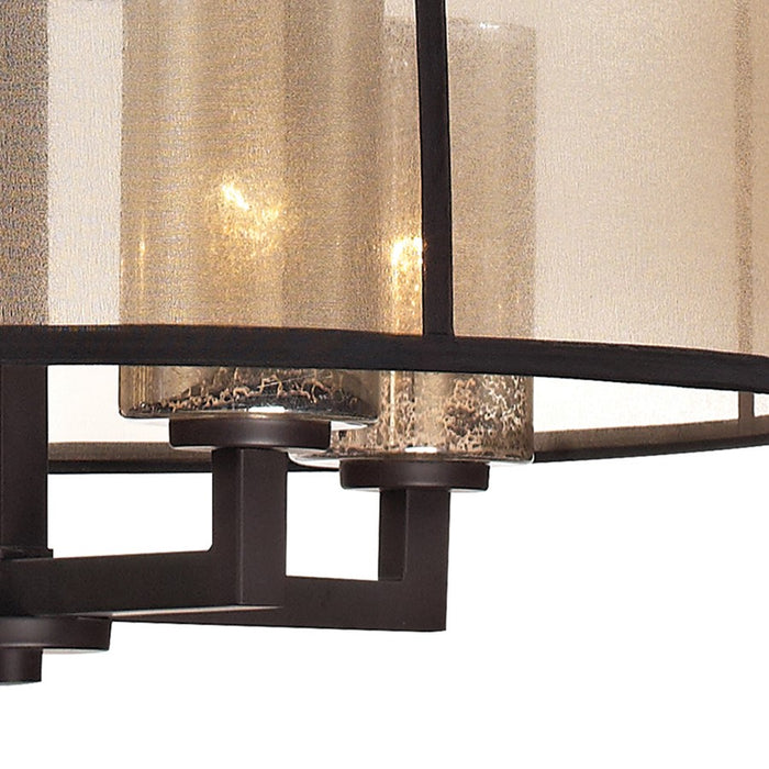 Atlas Lighting Diffusion 25''W 4Lt Chandelier, Bronze/Beige/White