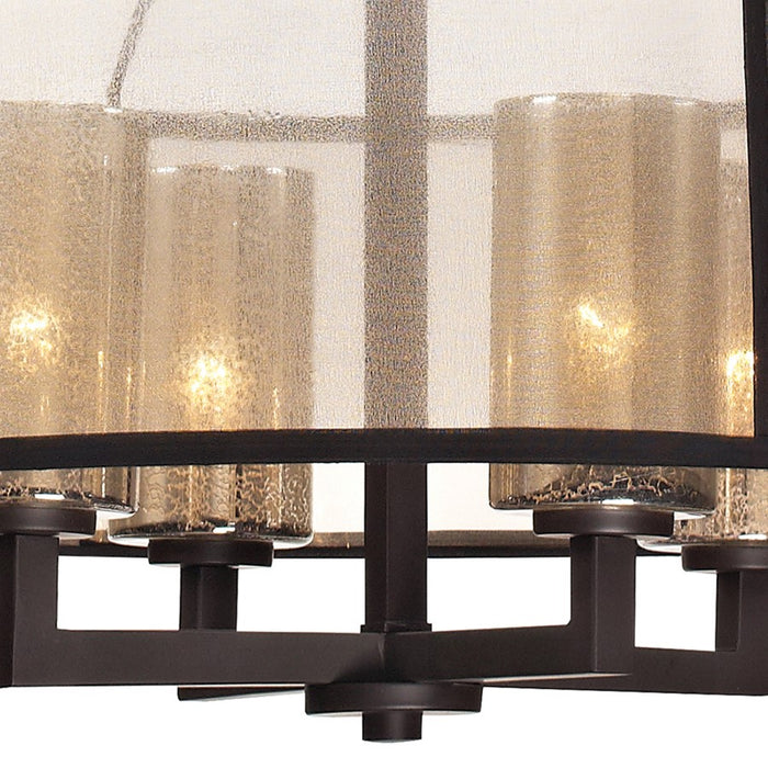 Atlas Lighting Diffusion 25''W 4Lt Chandelier, Bronze/Beige/White