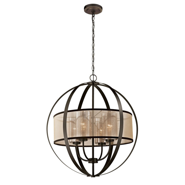 Atlas Lighting Diffusion 27''W 4Lt Chandelier, Bronze/Beige/White