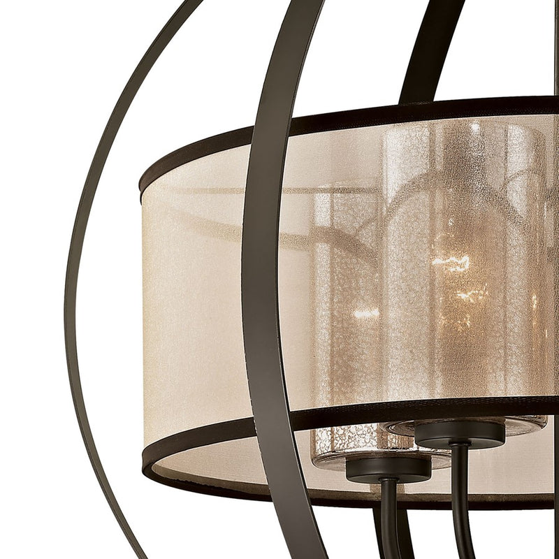 Atlas Lighting Diffusion 27''W 4Lt Chandelier, Bronze/Beige/White