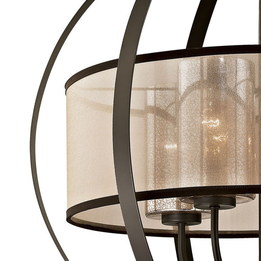 Atlas Lighting Diffusion 27''W 4Lt Chandelier, Bronze/Beige/White