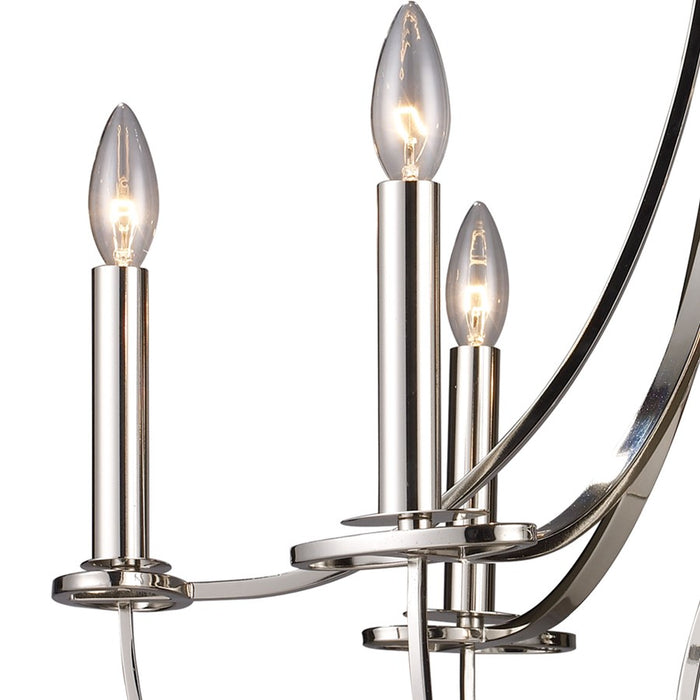 Atlas Lighting Dione 25'' Wide 6Lt Chandelier, Polished Nickel