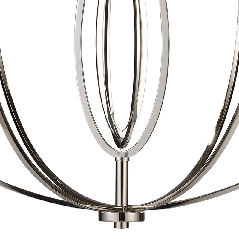 Atlas Lighting Dione 25in 6-Light Chandelier | Transitional Polished Nickel Metal | Dining Room & Living Room | 25 x 25 x 31 in | Model CL11154-NK