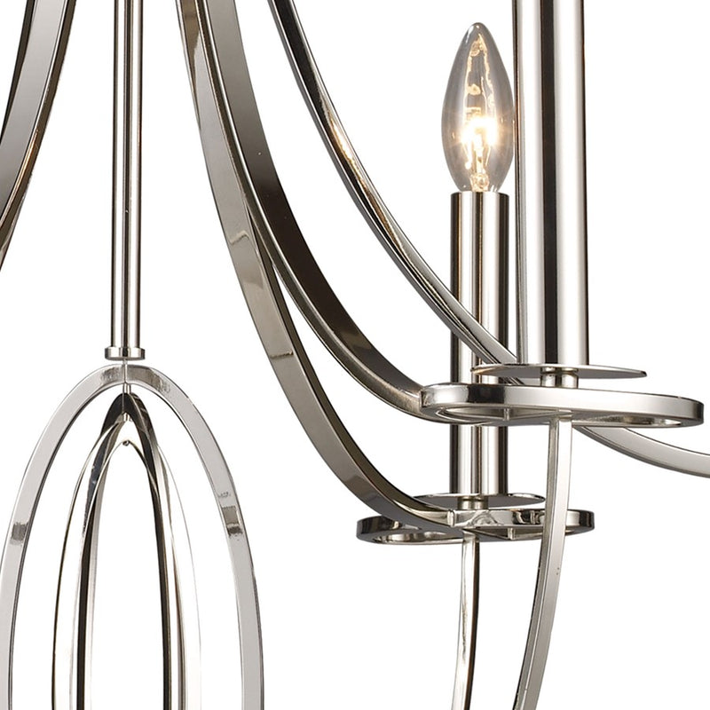 Atlas Lighting Dione 25'' Wide 6Lt Chandelier, Polished Nickel