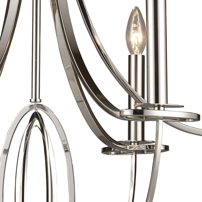 Atlas Lighting Dione 25'' Wide 6Lt Chandelier, Polished Nickel