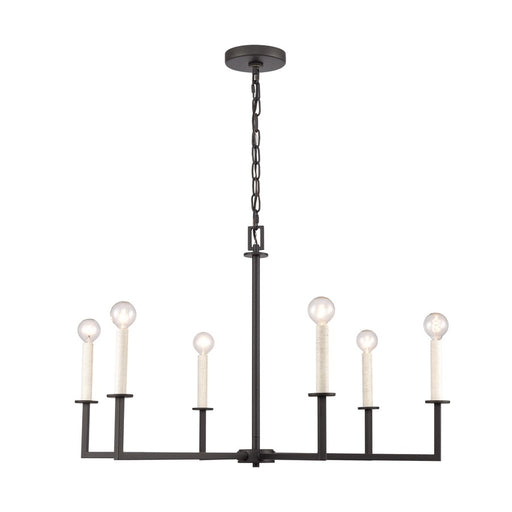 Atlas Lighting Dunne 30'' Wide 6Lt Chandelier, Matte Black