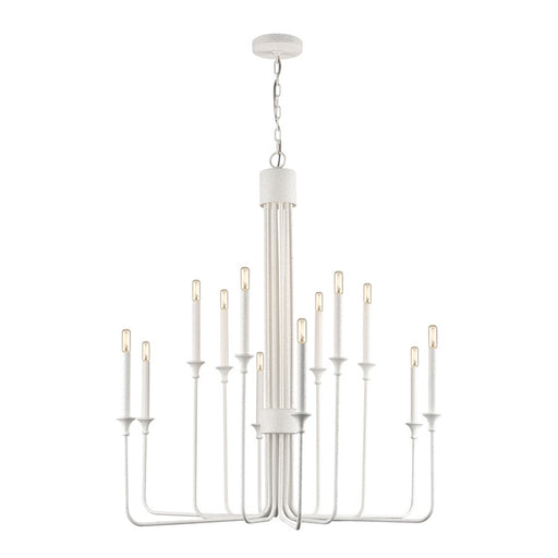 Atlas Lighting Edward 36'' Wide 12Lt Chandelier, Matte White