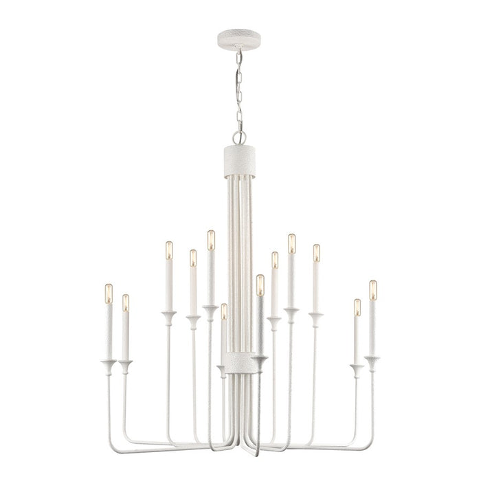 Atlas Lighting Edward 36'' Wide 12Lt Chandelier, Matte White